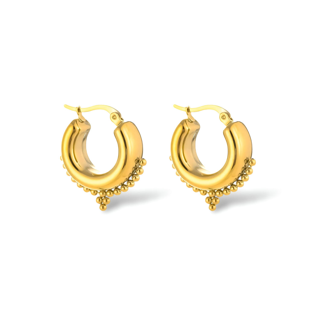 Chunky Bali Hoops Earrings goud 