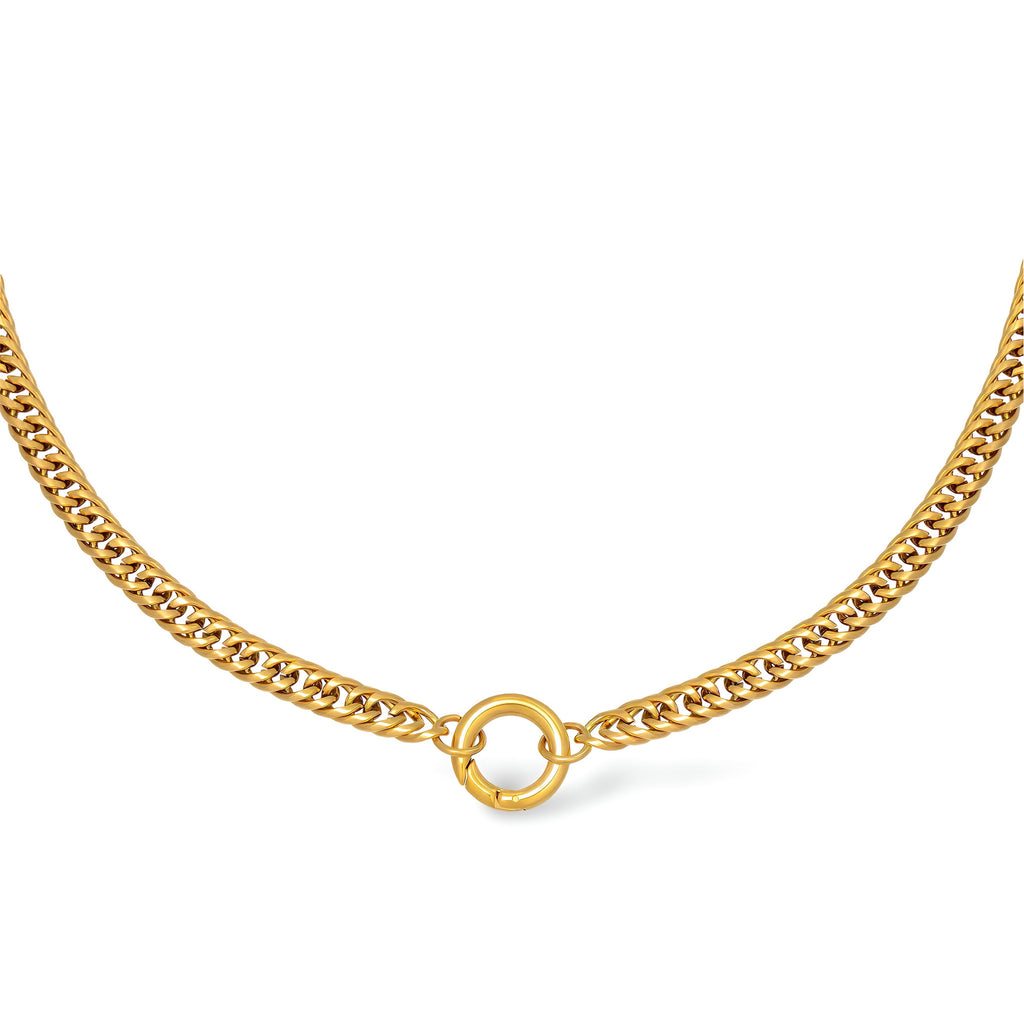 Gouden schakelketting die je kunt customizen met bedels