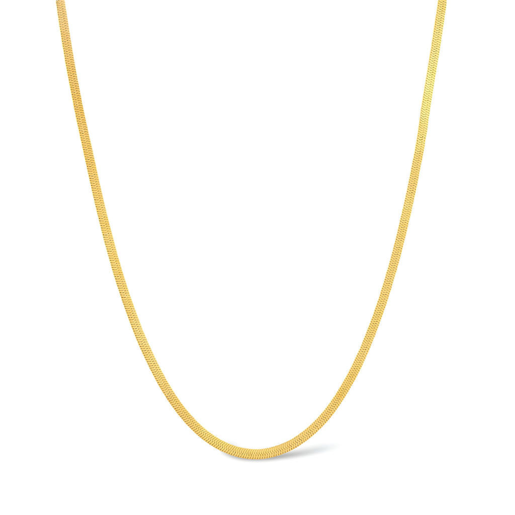 Platte ketting goudkleurig stainless steel