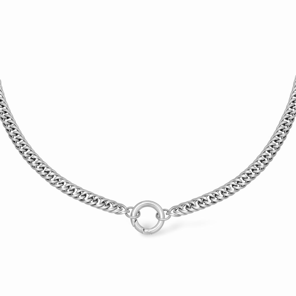Rvs schakelketting in zilver 