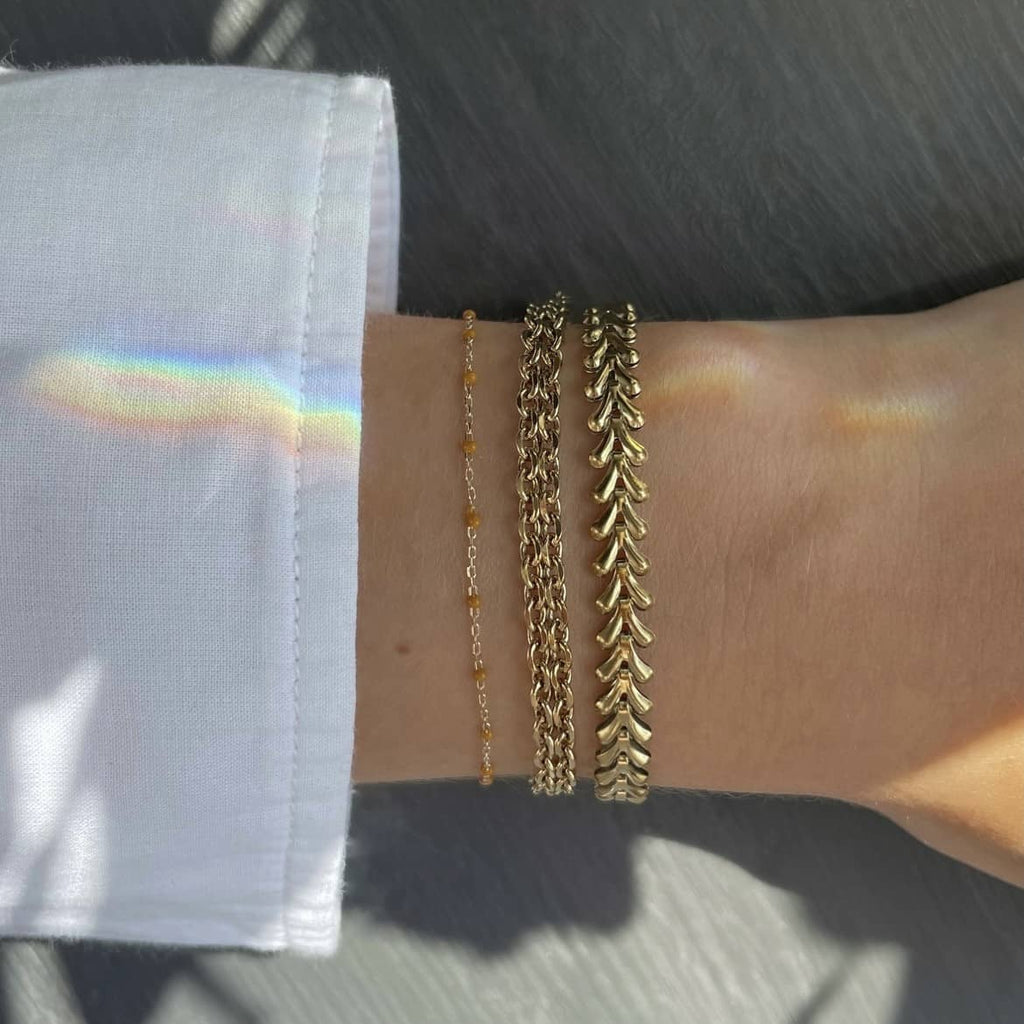 goudkleurige armbanden set stainless steel gold plated