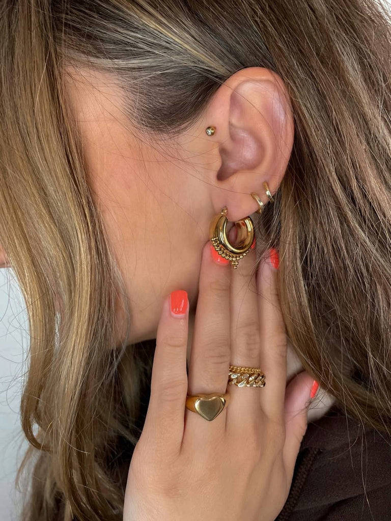 Chunky Bali Hoops Earrings wn-der 