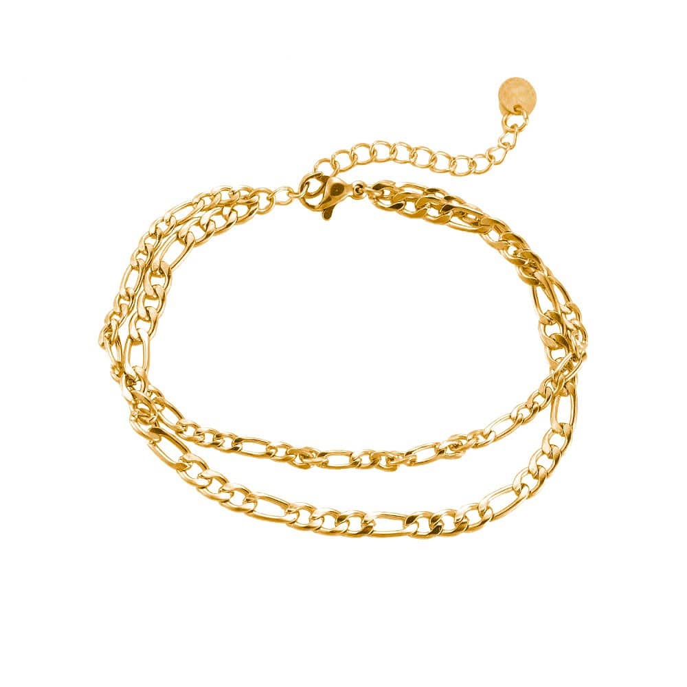gouden schakelarmband met een dubbele laag