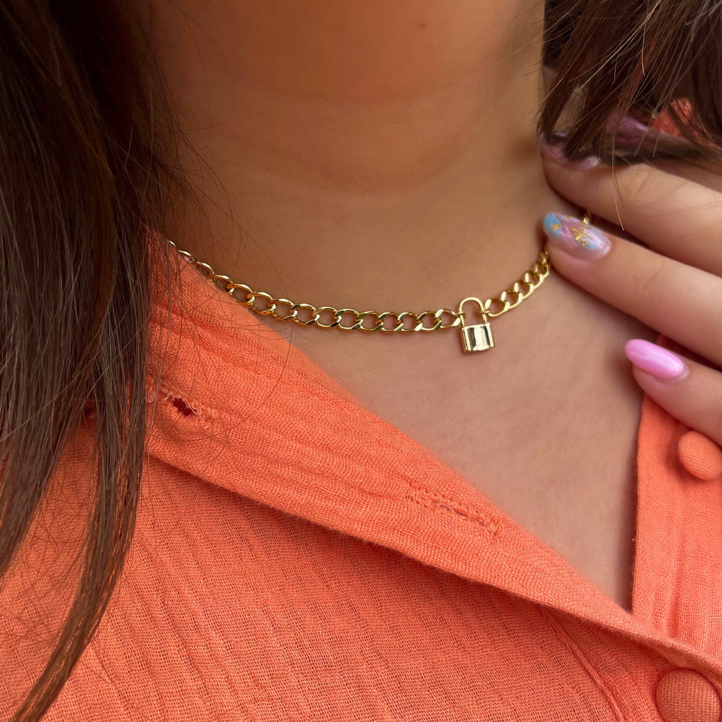 betaalbare gouden ketting met slotje
