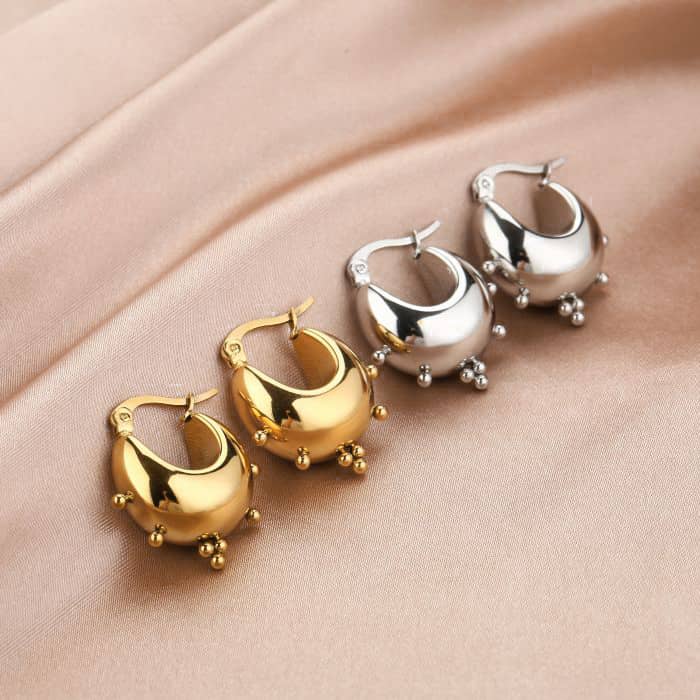 stainless steel waterproof Bali hoops oorbellen