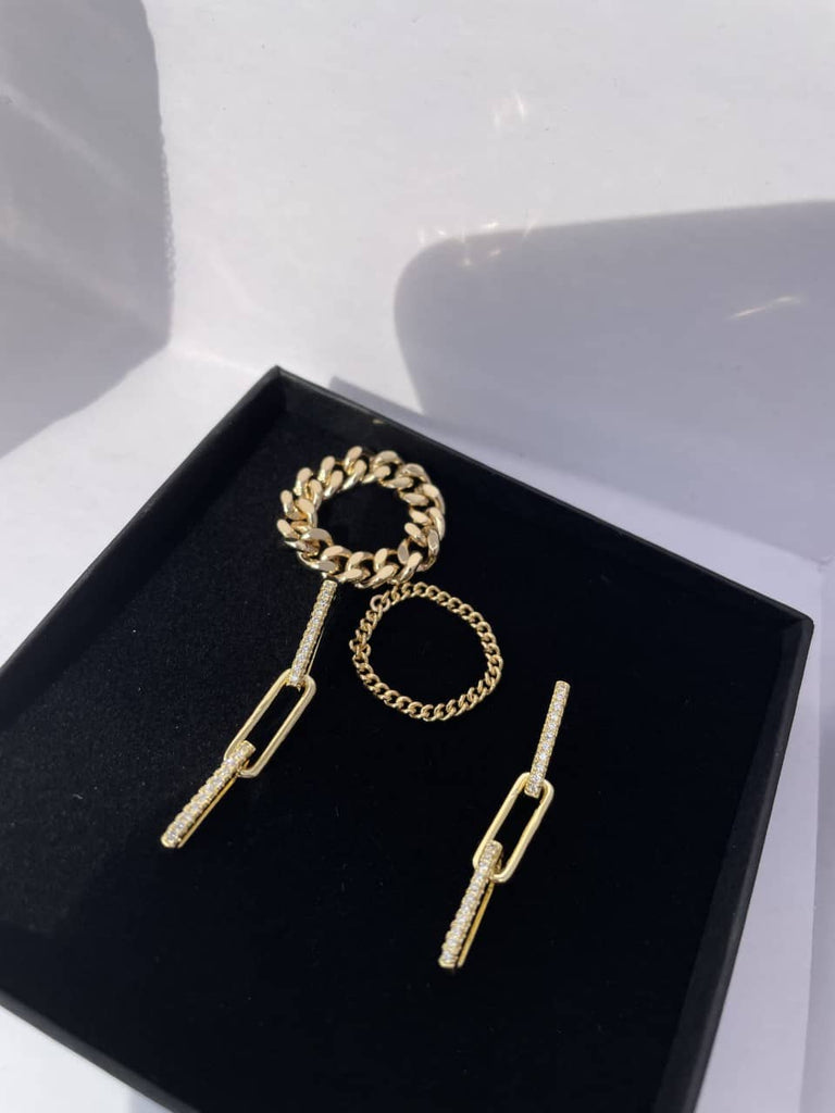 Zirconia Chain Earrings Earrings wn-der 